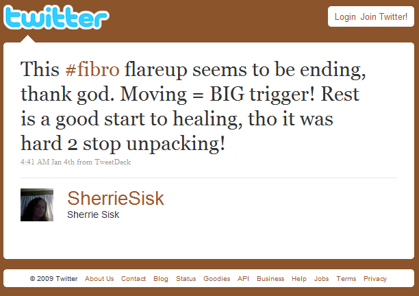 My Tweet About Fibro Flare-up