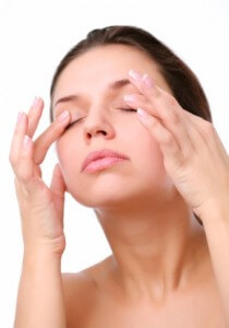 Picture of Woman Massaging Tired Eyes