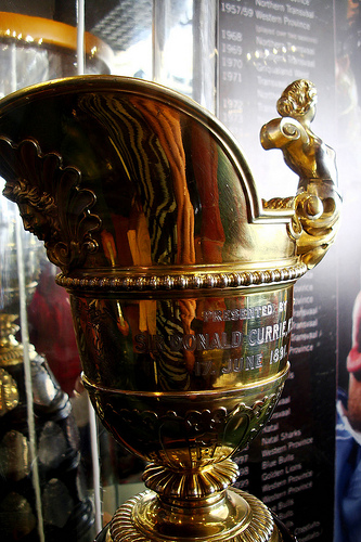 Trophy inside a glass case